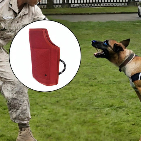 Durable Dog Training Bite Sleeve With Sturdy Handle Arm Guard For Safe Puppy And Small To Medium Dog Play, Thick Cotton Construction, Red