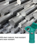 All Day Long Durable Heavy Duty Manual Pipe Bender With Ridiculously Comfortable Handle and Perfect 90 To 180 Degree Bends next to steel rods.