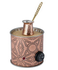 Turkish Copper Hot Sand Coffee Maker With Electric Heater 110V-220V Small Coffee Pot Included, Authentic Copper Finish