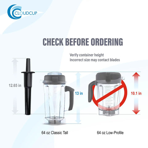 Tamper Replacement For Classic 64 Oz Blender Jar Fit 13 Inch Tall Container Replacement Part For 5200 6300 5000 760