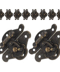 Old School Vintage Jewelry Box Latches Set With Screws Zinc Alloy Ten Pack For Upgrading Wooden Cases Classic Clasp Hasps