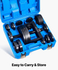 Master Wheel Hub And Bearing Remover And Installer Kit for Front Wheel Drive Vehicles in blue carrying case