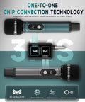 Dual Wireless Microphone System For Singing And Speaking With 240 Ft Range And 3 Ms Latency Crystal Clear Studio Grade Sound