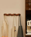Walnut Wood Coat Rack Wall Mount Set Of 4 Heavy Duty Hooks For Coats Keys Robes Bags And Towels Modern Rustic Wall Hanger Organizer