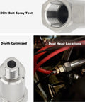 Stainless Steel Coolant Temperature Sensor Adapter For LS Engine Swaps M12 1.5 To Three Eighths Inch NPT Plug And Play Install Keeps OEM Sensors In Place On LS X LS1 LS3 LS2 LM4 LM7 L76 LQ9 LR4 LS6 And More GM LS Engines, stainless adapter, 1.7 in depth