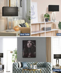 22-Inch Black Touch Table Lamps Set of 2 on end table, cabinet, and living room area showing versatility and design