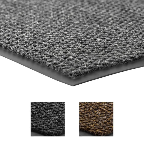 Close-up of Polynib Indoor Entrance Mat 3 Ft By 6 Ft Gray For Home Or Office, showing texture and vinyl backing