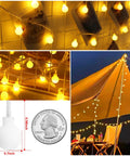 Battery Operated LED Globe String Lights 2 Pack Total 52ft 120 LEDs 26ft Each 60 LEDs Waterproof With Remote Eight Modes for decor
