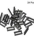 24 pcs 2.54mm Pitch DIP IC Socket Connector Dual Row 16 Pins Round Pins Soldering For Electronics DIY Kits