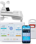 Iris Wireless Weather Station with HD Direct to WiFi Display, lightning sensor, showing indoor outdoor temperature and humidity readings