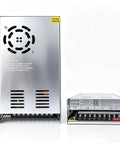 Badass 360W 12V 30A AC To DC Converter Switching Power Supply with adjustable output and thermal cut-off, silver metal casing.