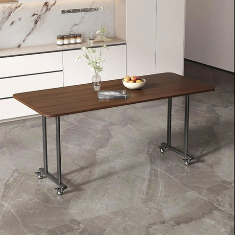 Heavy Duty Movable Metal Table Legs Featuring Locking Brake Casters Dual Reinforced Crossbars Waterproof Rustproof Carbon Steel Desk Base Hella Sturdy Design That Rolls Super Smooth on Any Floor