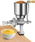 Table Clamp Manual Grain Grinder For Corn, Wheat, Nut, And Coffee Beans, Aluminum Alloy Body With Adjustable Grind Coarseness, Hand Crank Action, Stable Clamp For Home Kitchen Or Small Scale Commercial Use