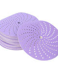 Ycauty 50 Pack Ceramic Sanding Discs For Wood Metal And Car With Hook Loop Fast Cut Porous Design Low Dust Super Durable stacked purple sanding discs