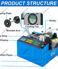 Fully Automatic Heat Shrink Tube Cutter Machine With Lcd Display 300W Electric Cable Cutting Tool Precision 0.1Mm Accuracy showing product structure elements.
