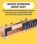 Adjustable Dovetail Jig Kit DIY Friendly 12 Inch Template For Furniture And Cabinet Making Aluminum Layout With Integrated Clamping System Indoor Outdoor Use Includes Joint Box Gold Finish