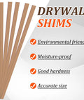 200 Piece Heavy Duty Cardboard Drywall Shims For Straightening Wavy Studs And Lifting Baseboards No Sweat Butt Joint Tuck Rock Solid Kraft Board Keeps Your Walls Plumb And True Always, showing dry wall shims in a row.