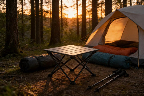 Roll Up Camping Table For Four Ultra Lightweight Portable Outdoor Table with Carry Bag black ideal for picnics and travel