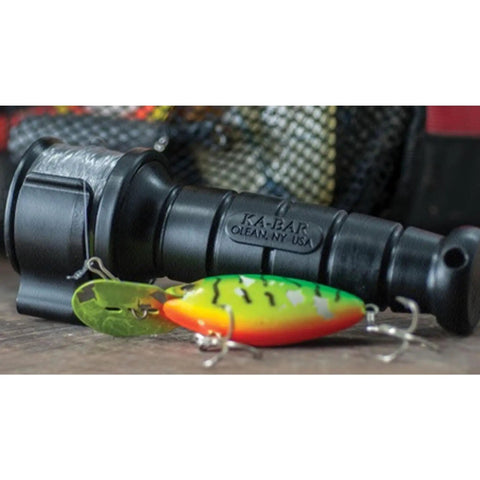 Backpack Kaster Fishing Kit with lures, Grab And Go Outdoor Angling Gear Built In The USA, black handle shown, includes lure compartment