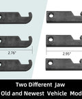 Image showing two sizes of jaws from Heavy Duty Harmonic Balancer Puller Kit With 6 Jaw Design, measurements 2.76" and 2.95".