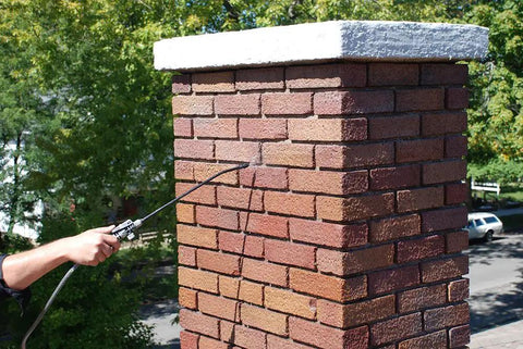 Applying Masonry Chimney Water Repellent Sealer With Siloxane Formula, Breathable And Non Film Forming, Clear Waterproof Coat