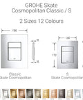 Skate Cosmopolitan Leather Flush Actuation Plate With Dual Flush Or Start And Stop, available in 2 sizes and 12 colors