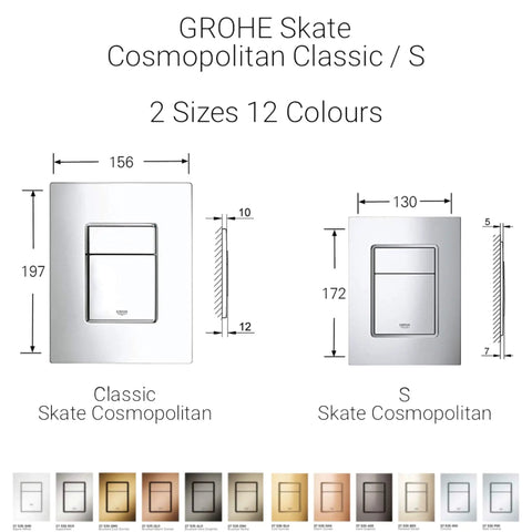 Skate Cosmopolitan Leather Flush Actuation Plate With Dual Flush Or Start And Stop, available in 2 sizes and 12 colors