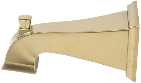 Side view of Dryden Tub Spout With Pull Up Diverter RP52148CZ In Champagne Bronze For Bath Faucets, Modern Art Deco Vibe