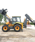 Towable Backhoe Loader With Front End Loader And Excavator Capabilities For Remote Job Sites Farm And Construction Environments