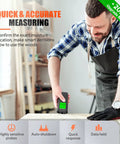 Man using Super Handy Digital Moisture Meter For Checking Lumber Firewood Drywall Walls on wood surface in workshop