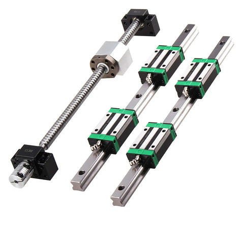 Two Piece 800mm Linear Rail And 800mm Ballscrew Kit With BF12 BK12 End Supports DSG16H Nut Housing Coupling And Slide Blocks For DIY CNC Routers Lathes Mills
