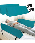 Bed Rail Foam Pads For Elderly Safety And Fall Protection, Adjustable Bedside Rail Cushions, teal color, with 2 black straps