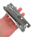 Close-up of Heavy Duty 90 Degree Folding Scissor Spring Hinge For Cabinet Doors And Sofas In Steel Construction held in hand