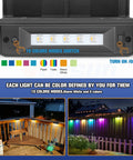 12 Pack Solar Deck Lights Outdoor Waterproof Step Fence Lighting With Warm White And Cool White LEDs Long Lasting 1800mAh Battery