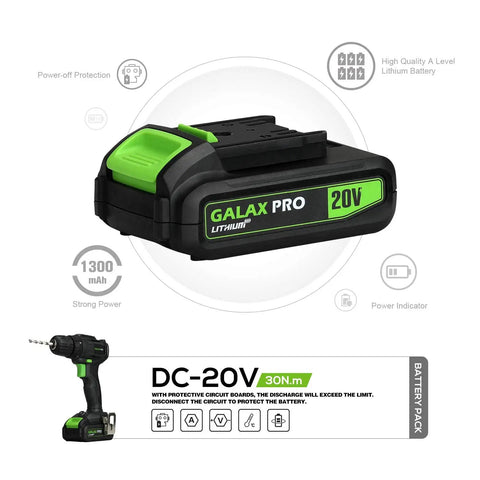 No Nonsense Two Speed Compact Drill Driver 20V Max With Three Eighths Inch Chuck, 19 Plus 1 Torque Settings, 1.3Ah Battery
