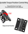 2 Pack Adjustable Torque Position Control Cabinet Door Hinges Black Plastic Hinge Set With Screws 43x36mm 6mm Thick