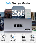 256GB Portable SSD External Drive With Up To 550 MB Per Second USB 3.2 Gen2 For iPhone 15 Pro Windows Mac Android