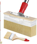 60 Inch Long Handle Deck Stain Brush Kit With 7 Inch Deck Stain Brush And 3 Inch Paint Brush for Wood Stains and Coatings