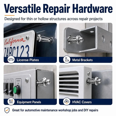 Heavy Duty Expansion Screw Petal Nut Button Rivet Locking Fastener Rock Solid Grip on License Plates and Metal Brackets