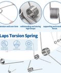 Waltool torsion and mini compression spring assortment kit, stainless steel, 115 pieces in 21 sizes.