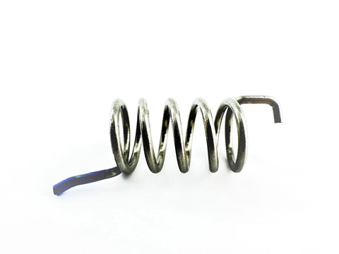 Close-up of stainless steel Left Freezer Door Spring for RV Refrigerator Replacement Part Fits Dometic 2932754019