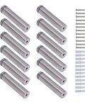 12-Piece Stainless Steel Standoff Screws Kit 19x80mm Advertising Mounting Hardware For Wall Mounting Acrylic Frames Glass Signs And Photo Displays No-Drill Setup With Included Screws Anchors And Nails