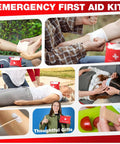 Emergency first aid kit by Amazon; red pouch with white cross, 107 pieces, for home, car, or outdoor use