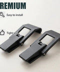 Heavy Duty Case Latch Replacement Set Black Two-Hole Mount Hardware. Two black metal latches for toolbox repair, easy install, tight seal.