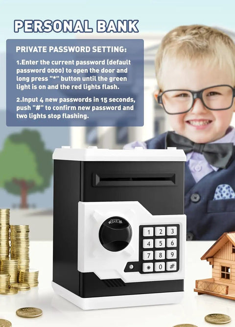 Electronic Piggy Bank For Kids With Password Protection And Automatic Money Scroll Save Box Large Capacity Safe