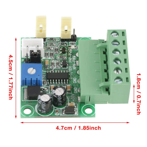 0 To 5V And 0 To 10V Analog Input To PWM Converter With Dual Outputs, 2KHz To 20KHz Range, PNP And NPN 5V And 24V Compatible, circuit board close-up