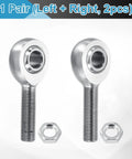 XM6 And XML6 Heavy Duty Durable Joint Rod Ends Kit 3/8 Inch Bore 3/8-24 UNF Left And Right Hand Male Threads Chrome Rod End Bearings For Steering And Traction Bars 1 Pair Includes 2 Pieces, pair with jam nuts