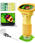 Pocket Digital Microscope For Kids 1000X Portable Handheld Microscope With Built In Storage For Photo And Video Capture Provides Real Time Viewing Of Plants Insects Coins Jewelry Stamps Educational Toy Gift For Ages 3 To 10 Boys And Girls, yellow handheld model with laptop and strap