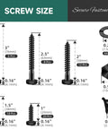 Diagram showing sizes of screws and washers in Beefy 128 Piece One Quarter Inch Hex Lag Screws Set In 304 Stainless Steel Kit