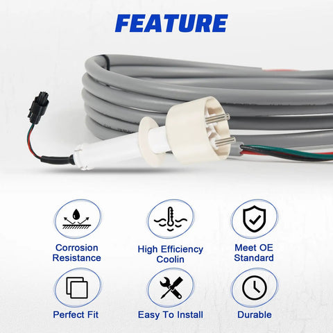 Features of Ice Water Level Probe Kit With Harness For Manitowoc Ice Machines I0600 I1400 ID0522A And More displayed with wiring harness